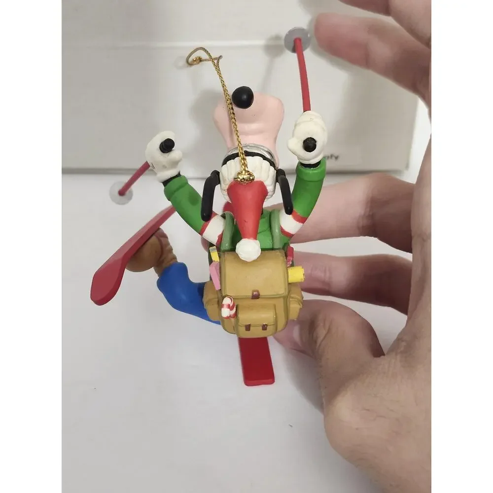 Vintage Disney Goofy Christmas Ornament Boxed Holiday Skiing Figurine